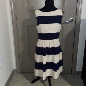 Navy & Cream stripe dress